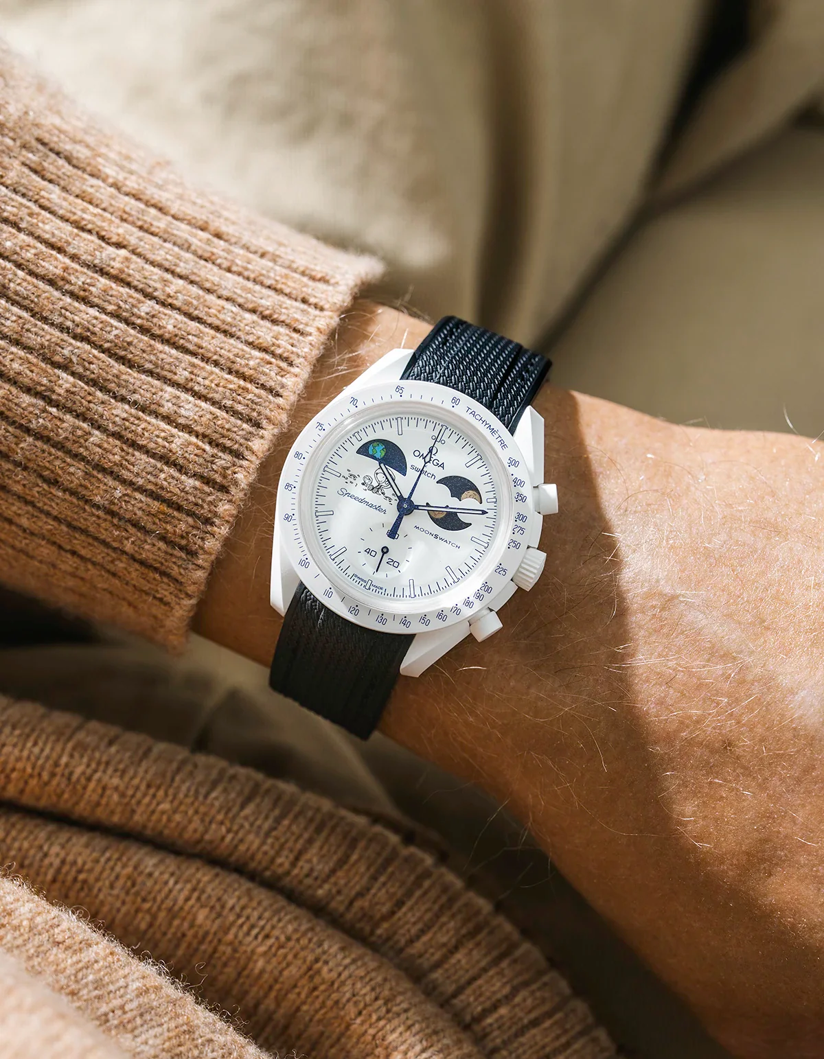Rubber Strap For Omega x Swatch MoonSwatch Mission To Earthphase - Moonshine Gold Cold Moon - Image 10