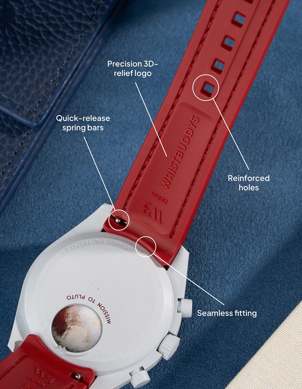 Rubber Strap for Omega X Swatch MoonSwatch Mission to Pluto - Image 7