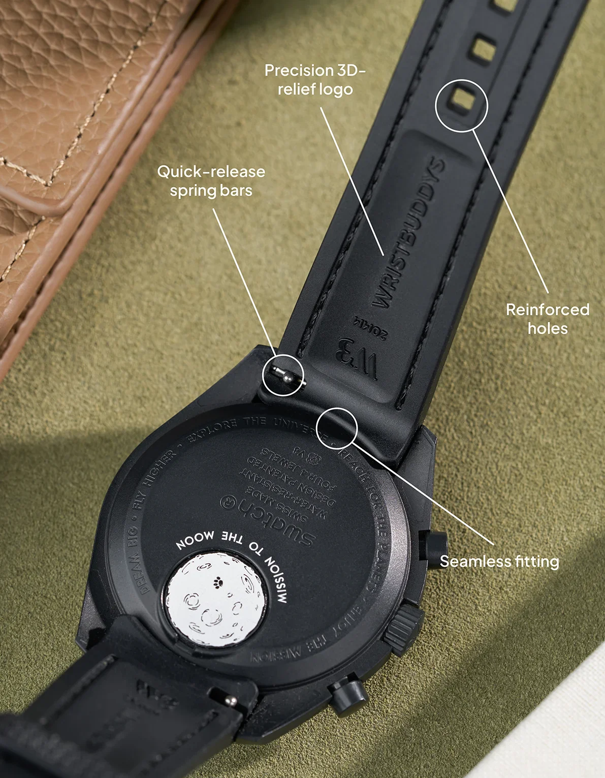 Rubber Strap for Omega X Swatch MoonSwatch Mission to The Moonphase - Image 14