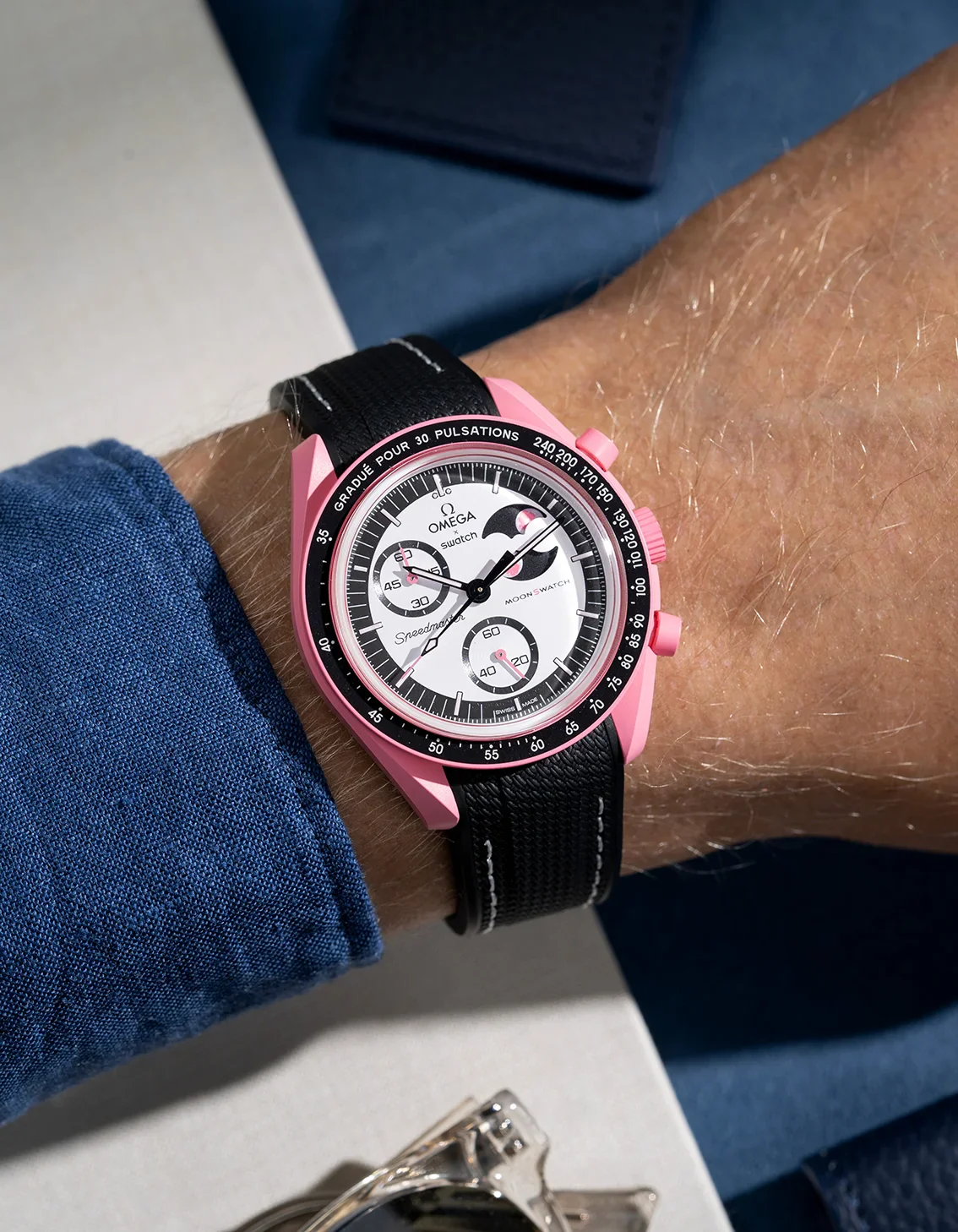 Rubber Strap for Omega X Swatch MoonSwatch Mission to The Pink Moonphase - Image 17