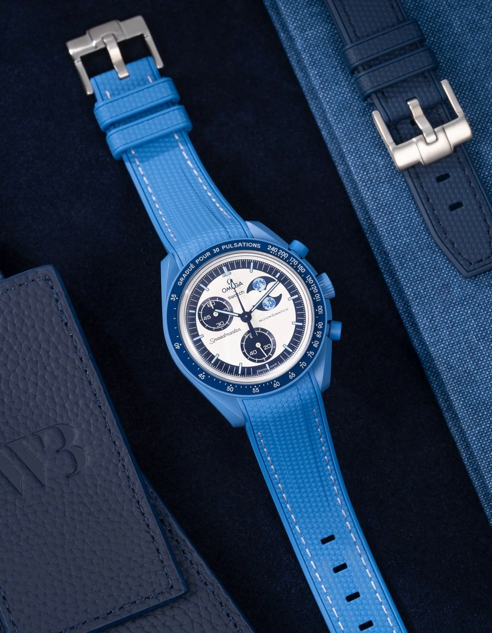 Rubber Strap for Omega X Swatch MoonSwatch Mission to the Super Blue Moonphase - Image 13