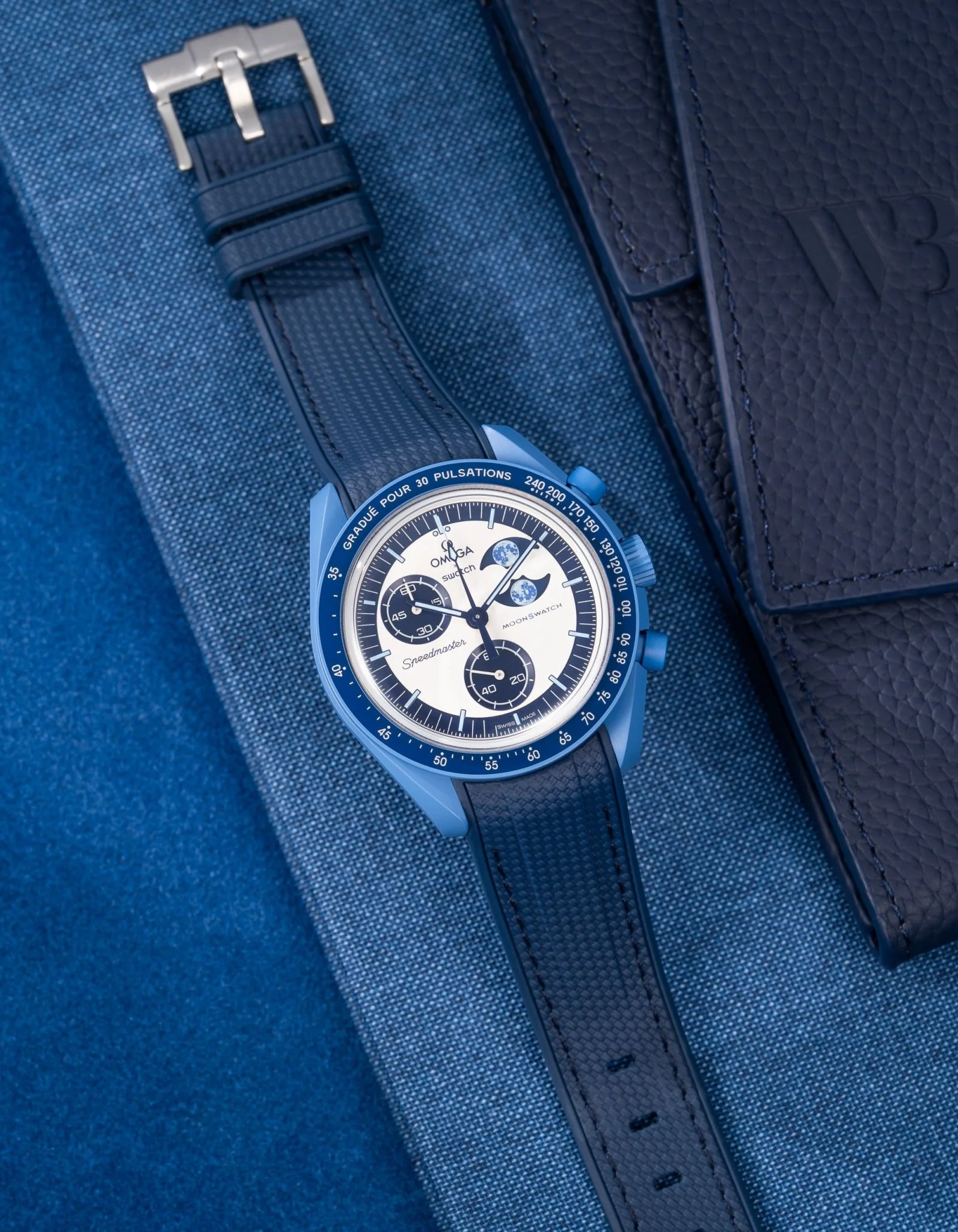 Rubber Strap for Omega X Swatch MoonSwatch Mission to the Super Blue Moonphase - Image 3