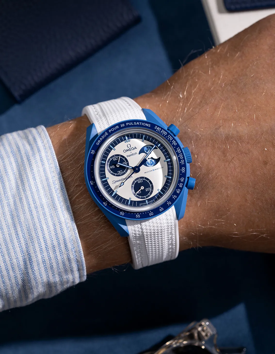 Rubber Strap for Omega X Swatch MoonSwatch Mission to the Super Blue Moonphase - Image 7