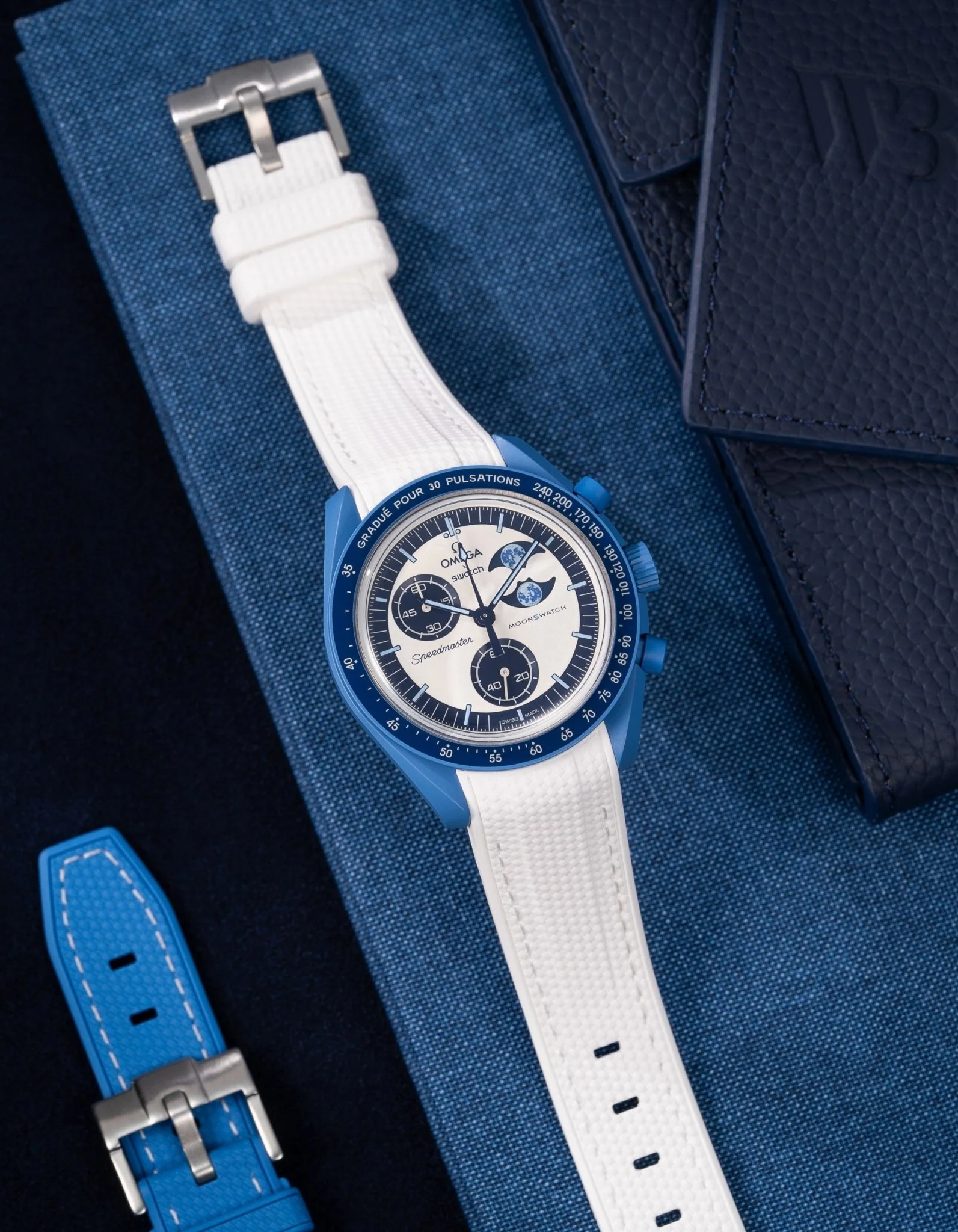 Rubber Strap for Omega X Swatch MoonSwatch Mission to the Super Blue Moonphase - Image 8