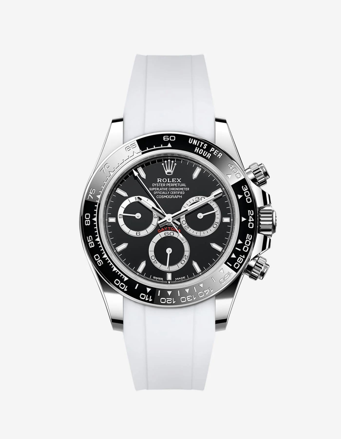 Rubber Strap for Rolex Daytona 116500LN Black - Image 3