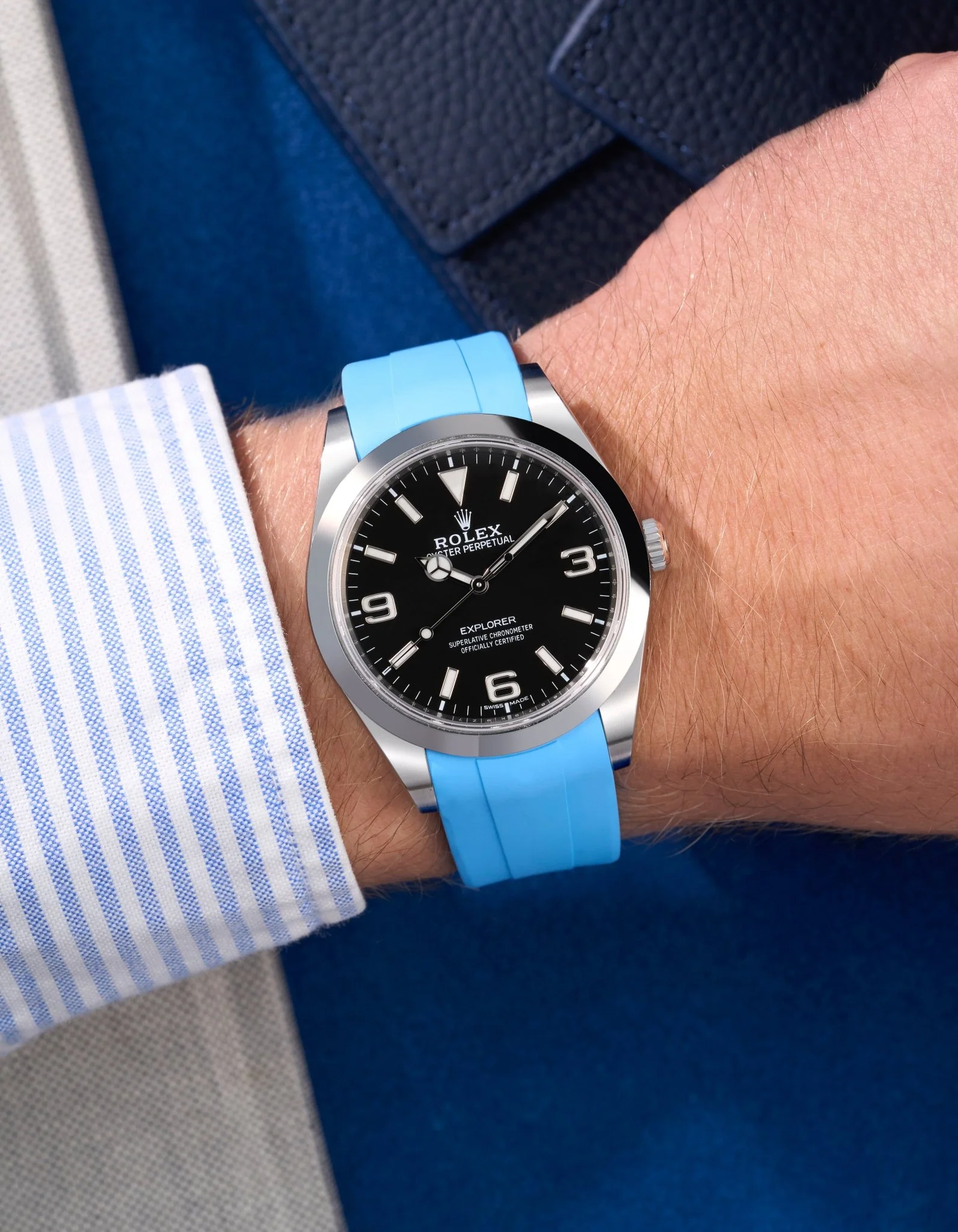 FKM Rubber Strap for Rolex Explorer 214270 - Image 19
