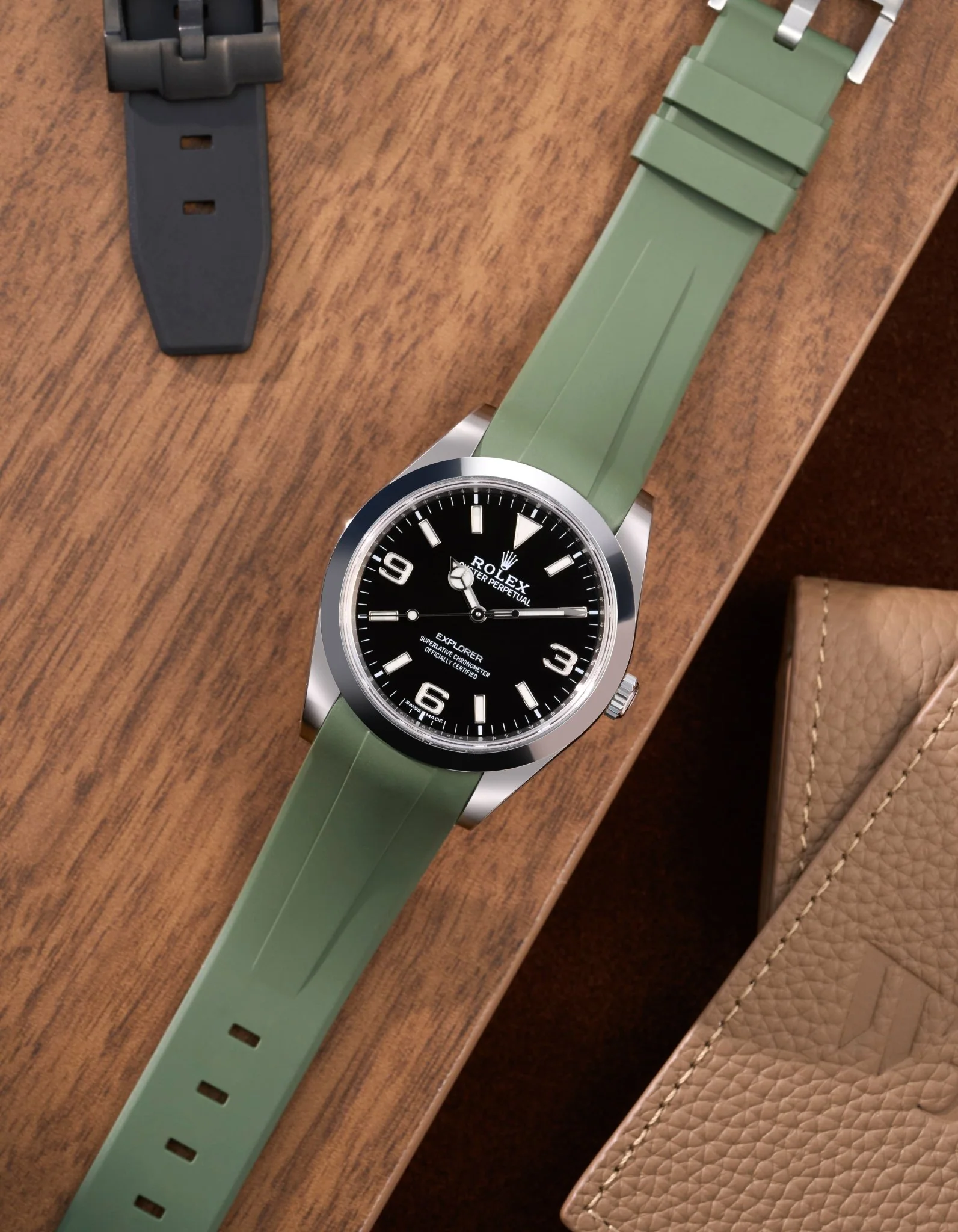 FKM Rubber Strap for Rolex Explorer 214270 - Image 8