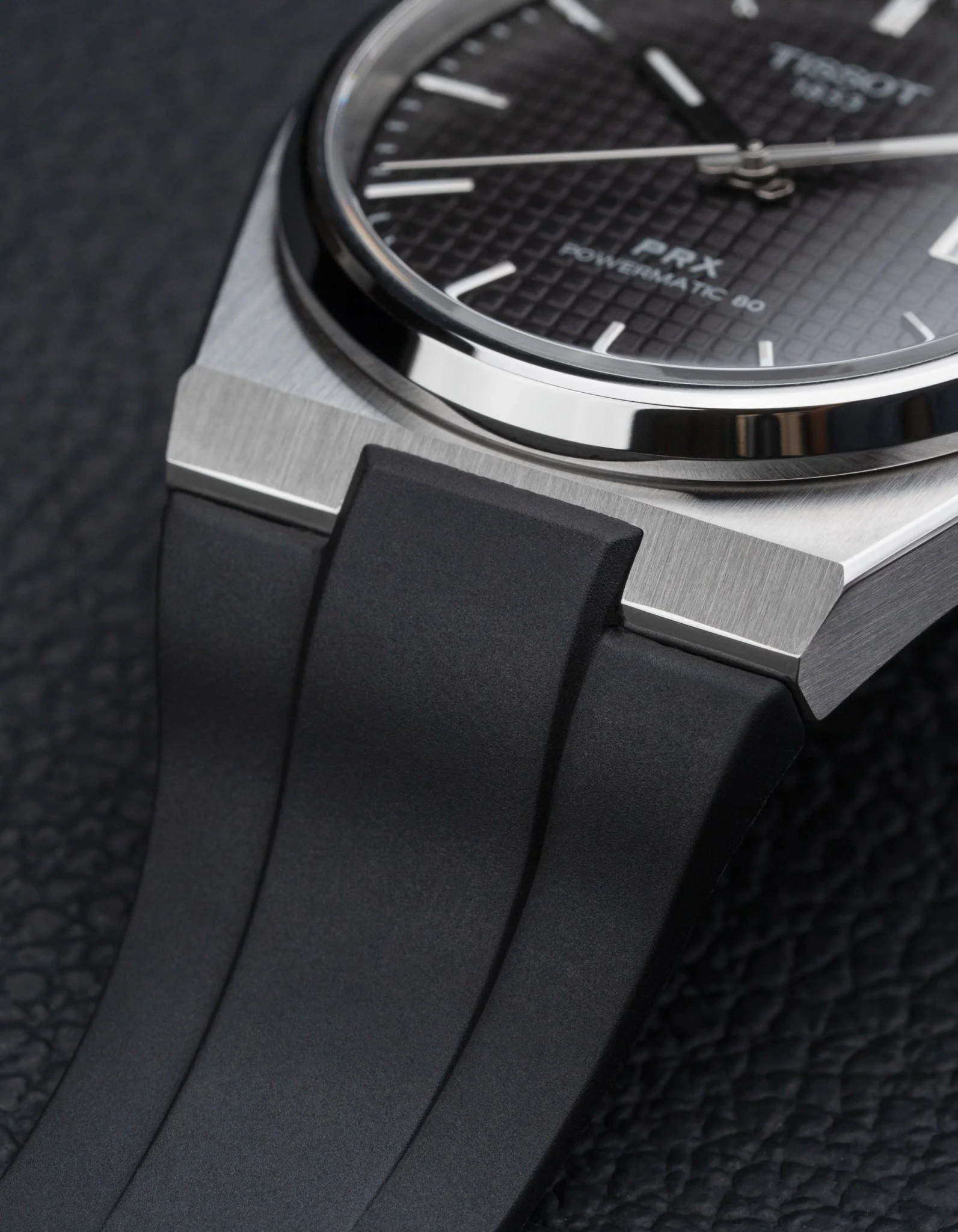 FKM Rubber Strap For Tissot PRX - Black - Image 4