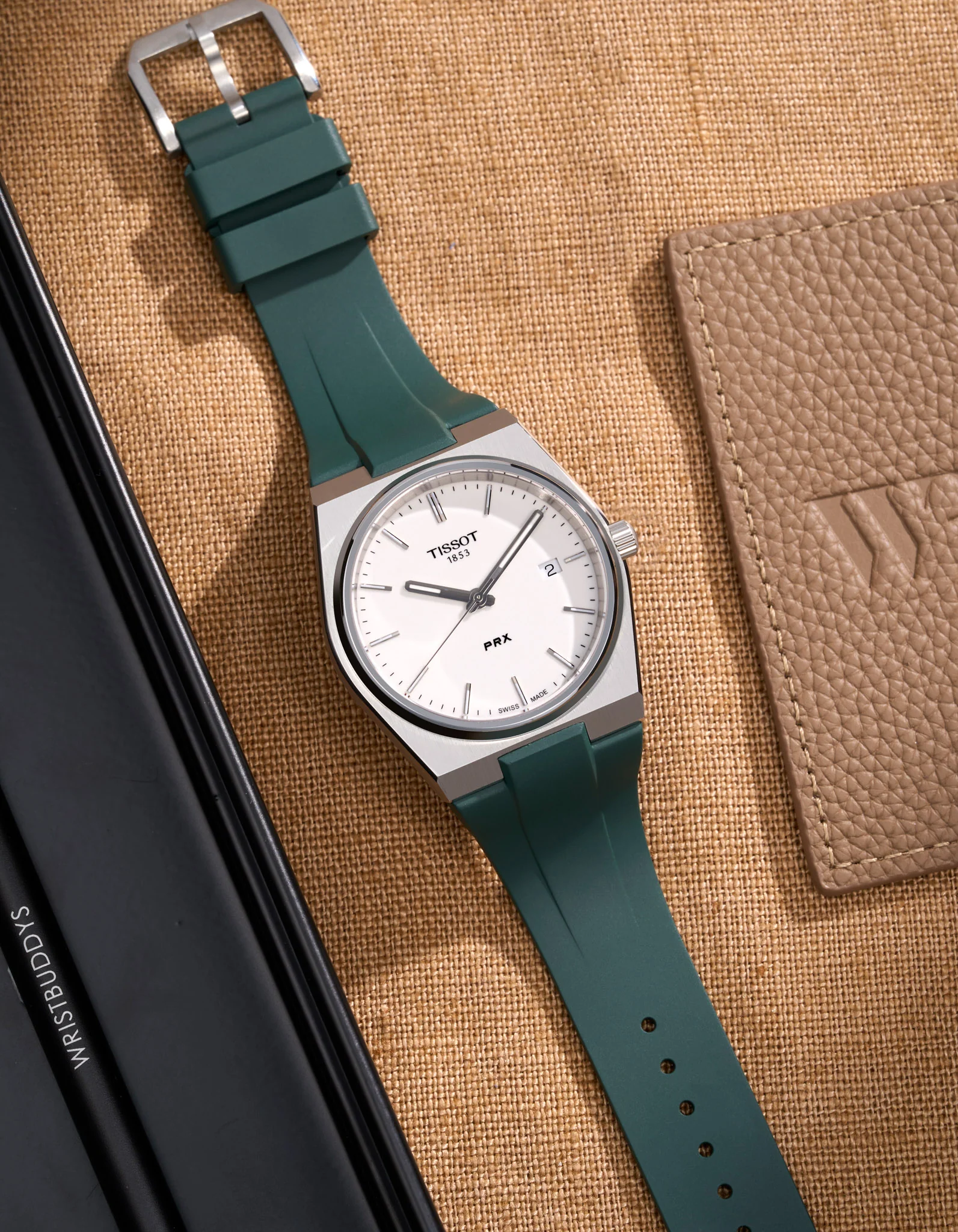 FKM Rubber Strap For Tissot PRX - Green - Image 7
