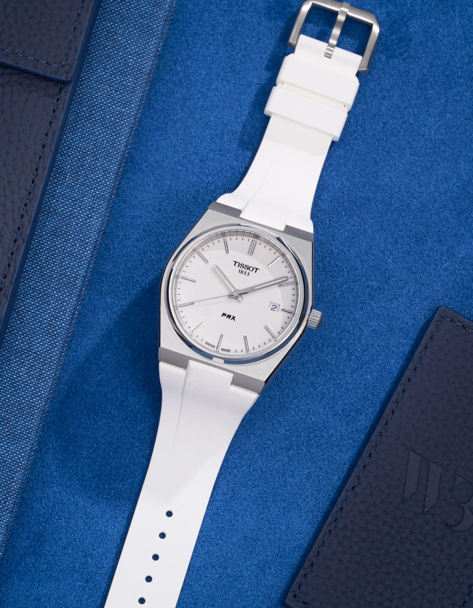 FKM Rubber Strap For Tissot PRX - White - Image 7