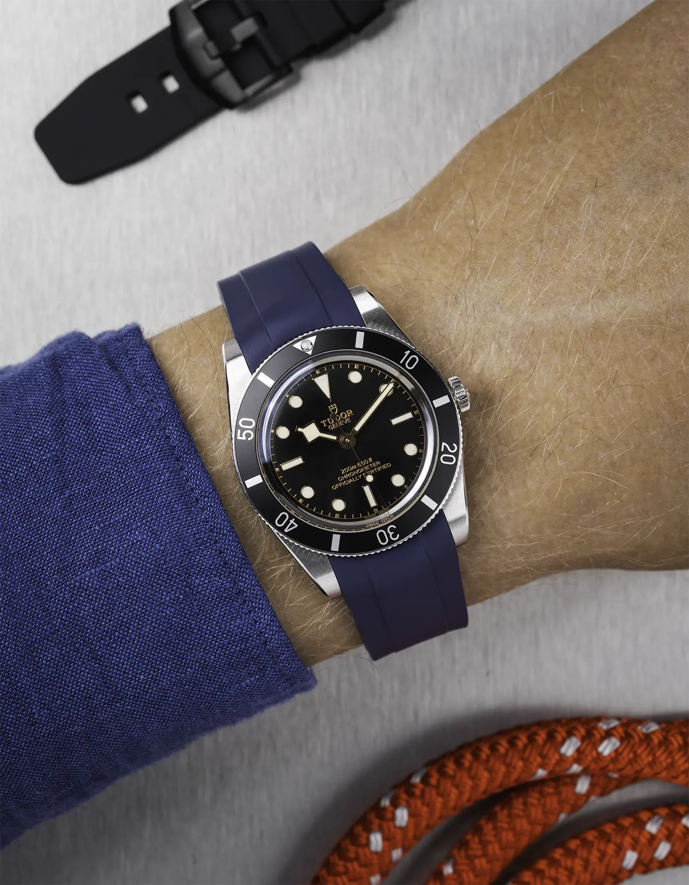 FKM Rubber Strap for Tudor BB54 - Navy Blue - Image 2