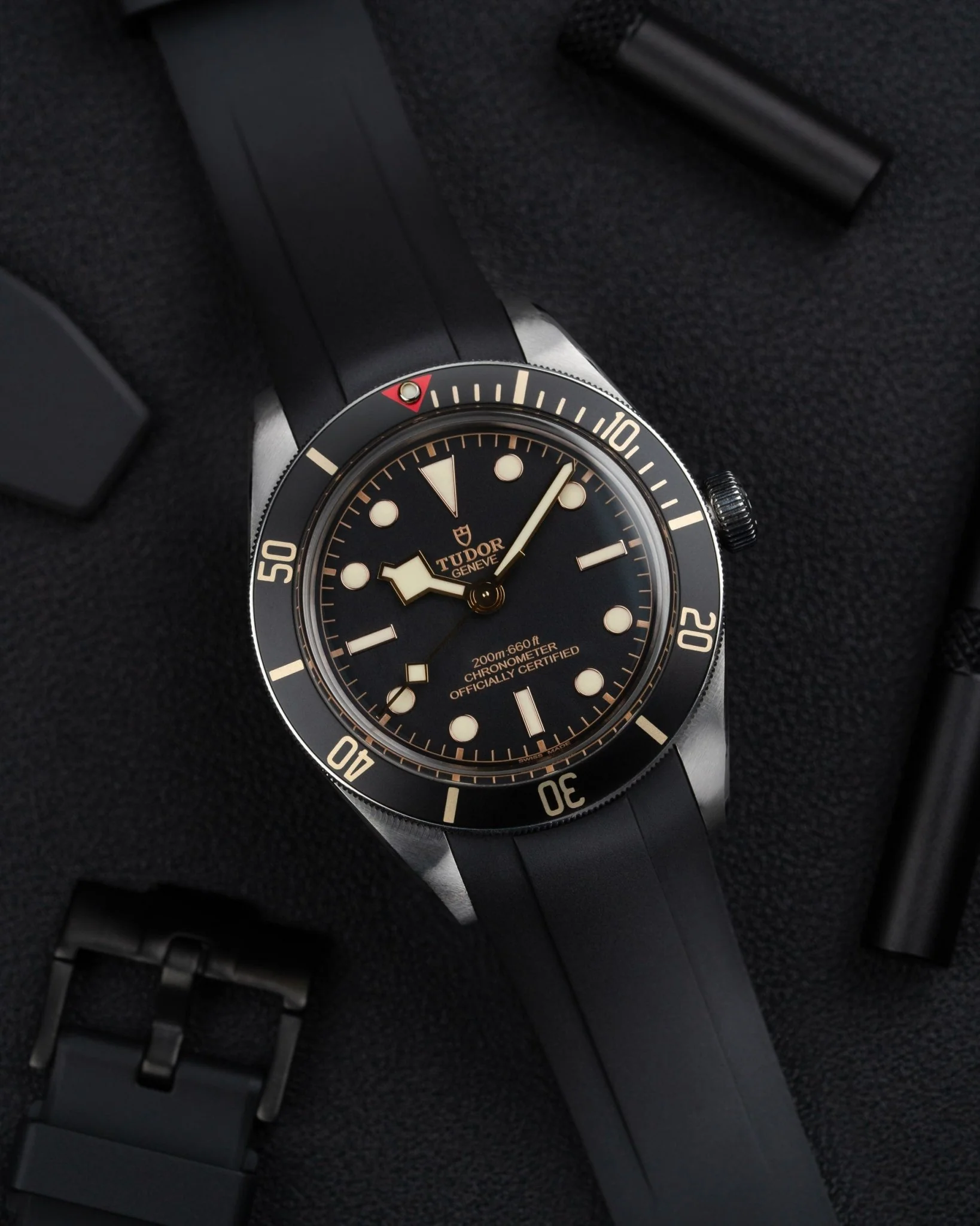 Rubber Strap for Tudor Black Bay 58 Black - Image 3