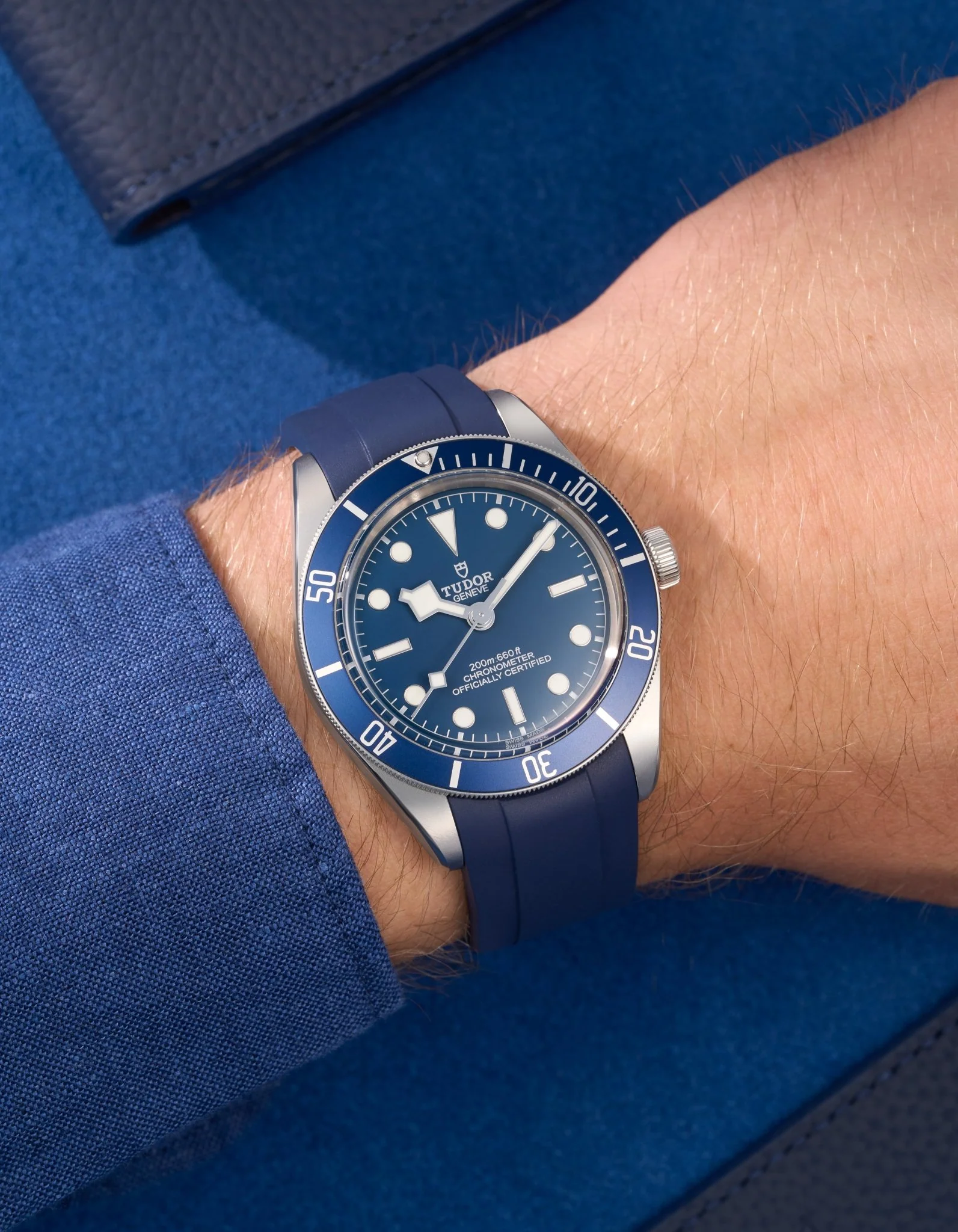 Rubber Strap for Tudor Black Bay 58 Navy Blue - Image 4