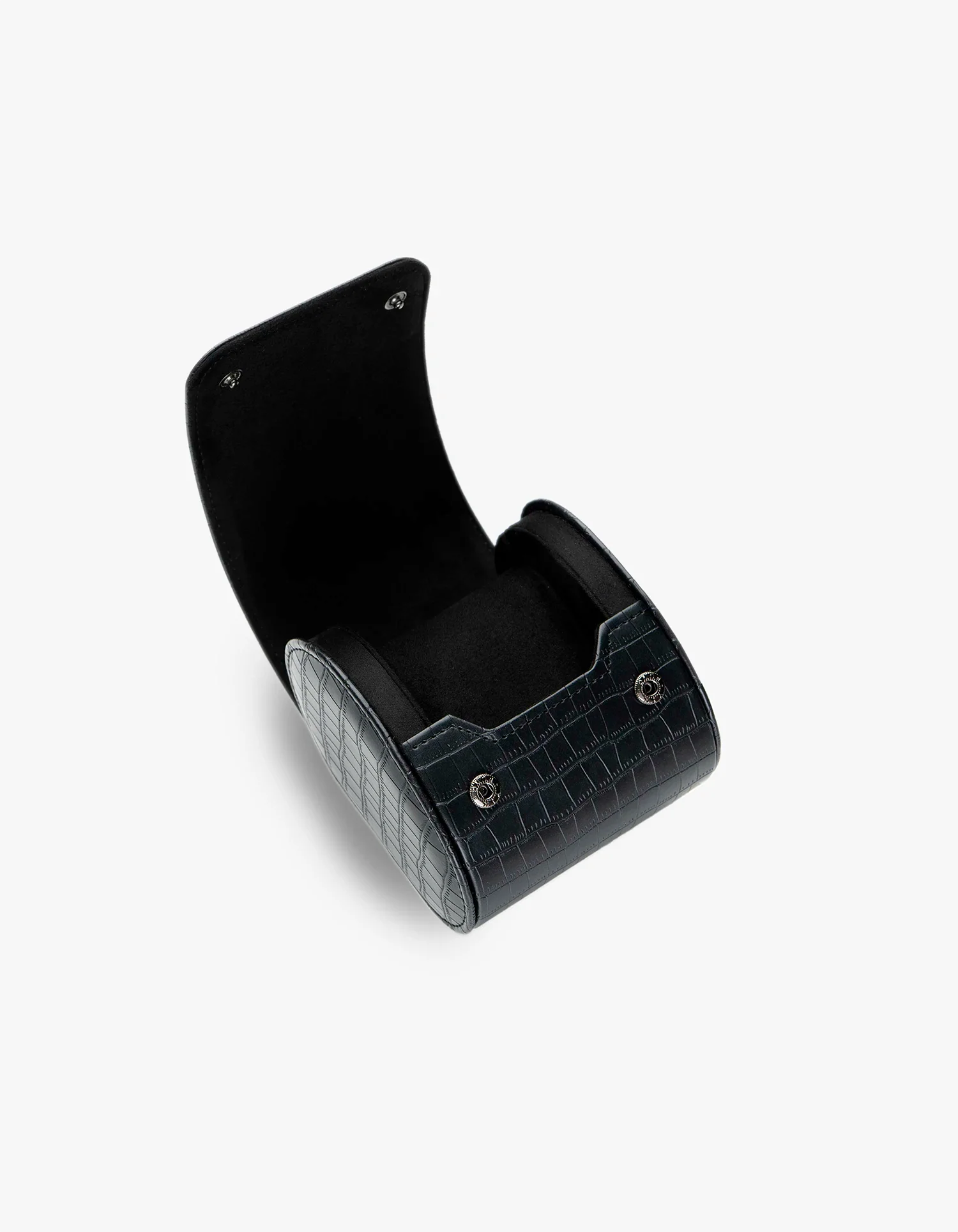 Single Watch Roll - Black Embossed Alligator - Image 3