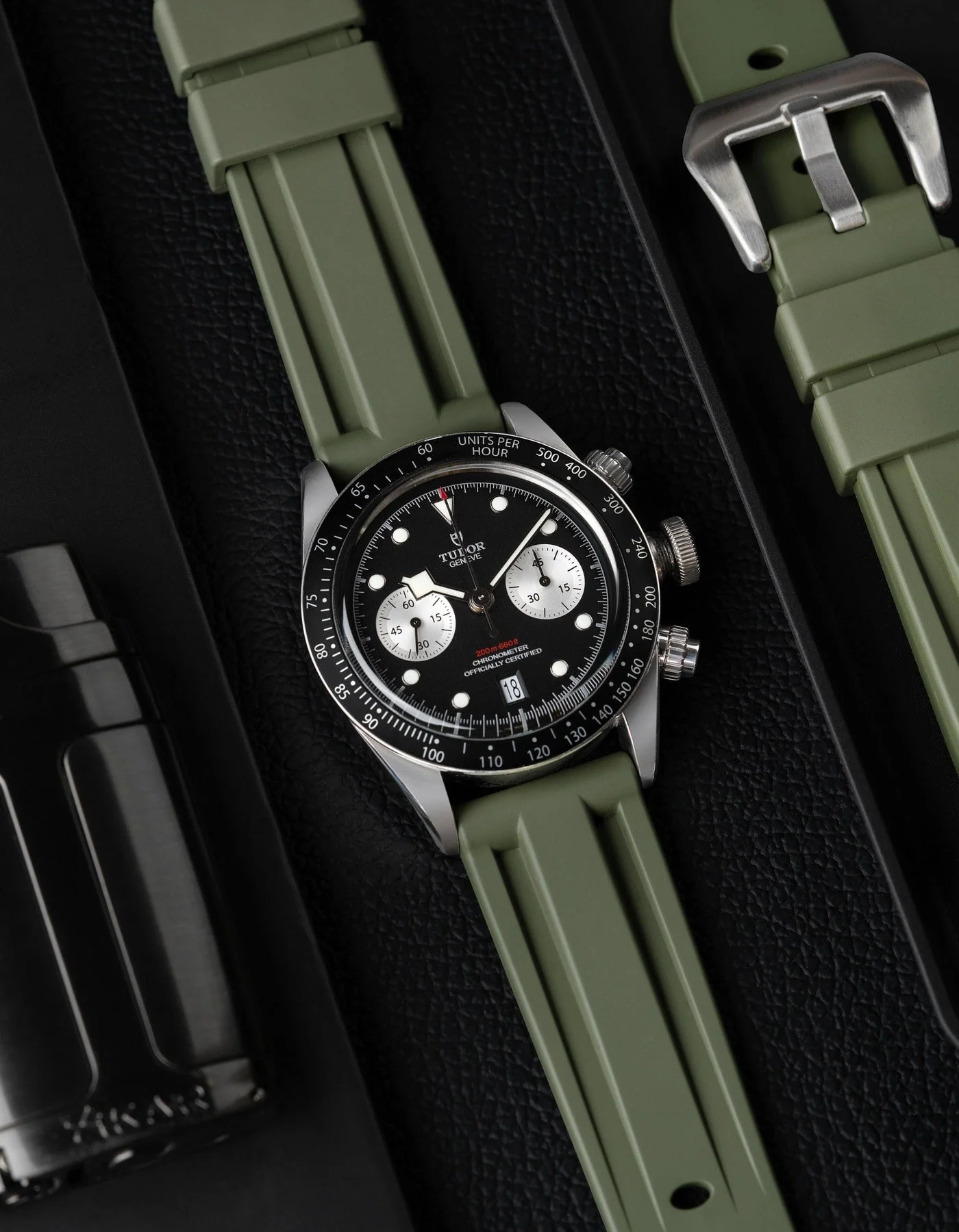 Military Green Universal FKM Rubber Strap 20mm-24mm - Image 4