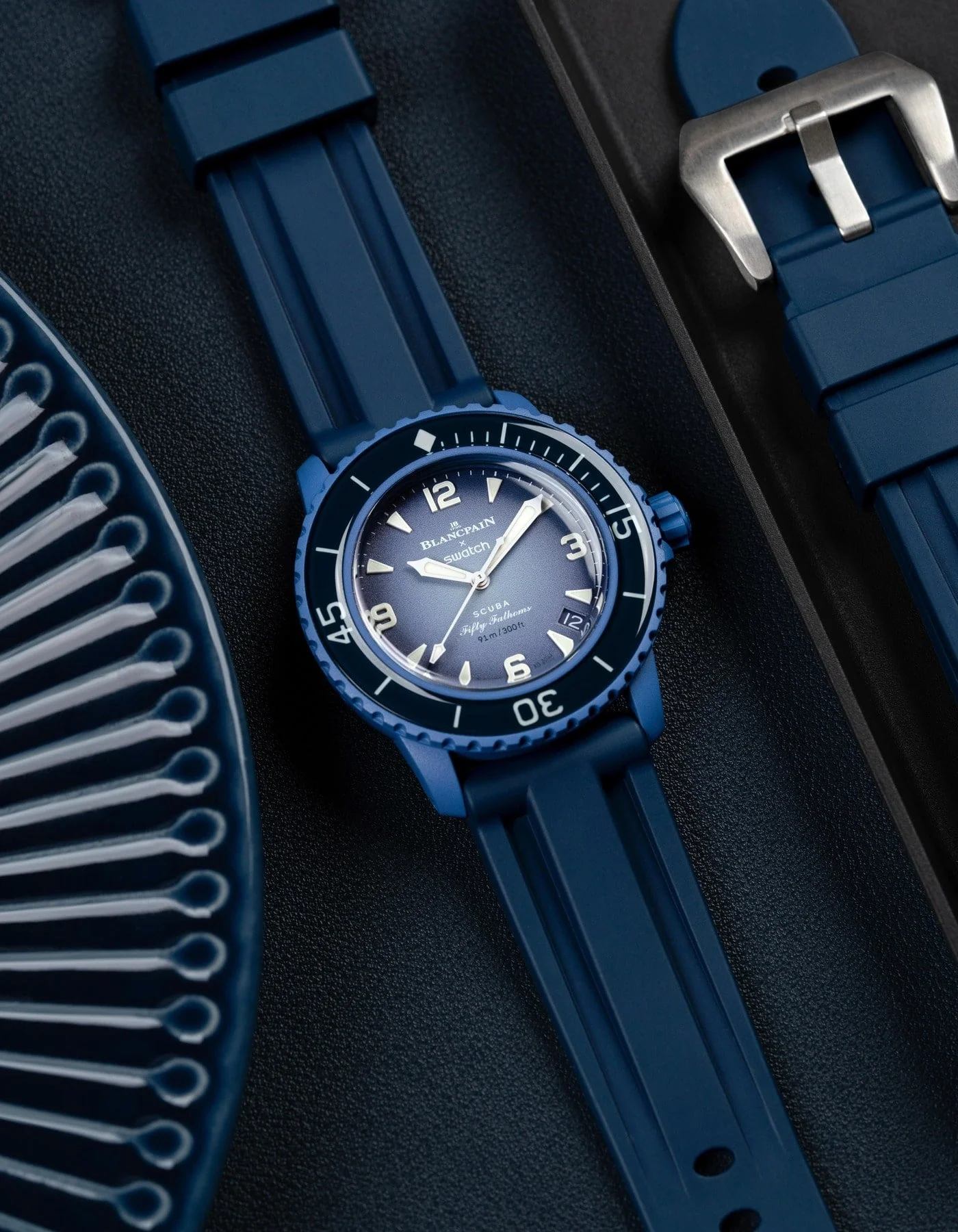 Navy Blue Universal FKM Rubber Strap 20mm-24mm - Image 3