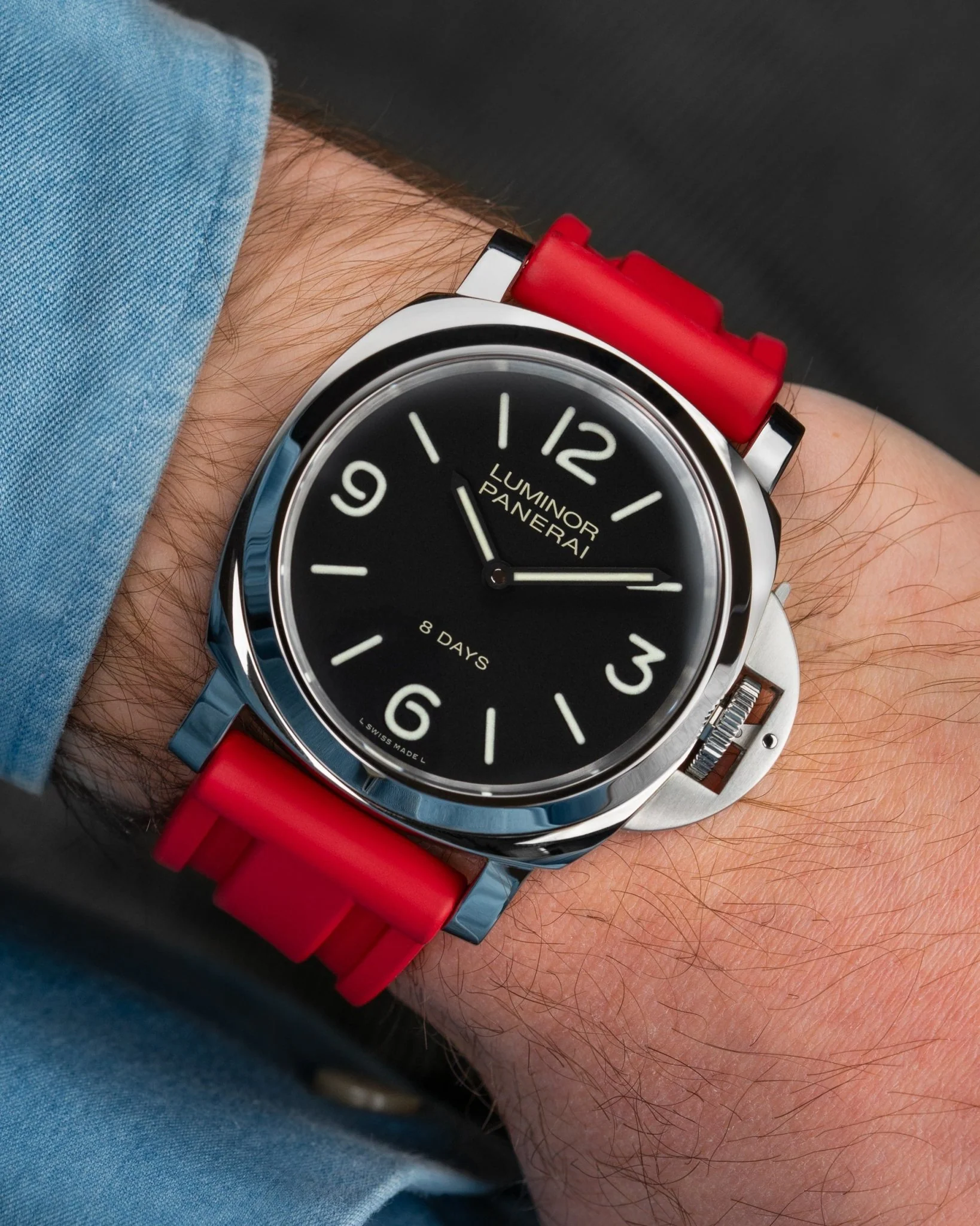 Red Universal FKM Rubber Strap 20mm-24mm - Image 7