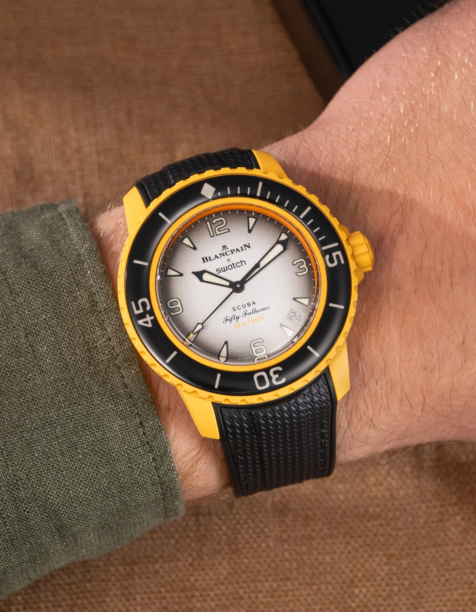 Vertech Rubber Strap for Blancpain X Swatch - Black - Image 7