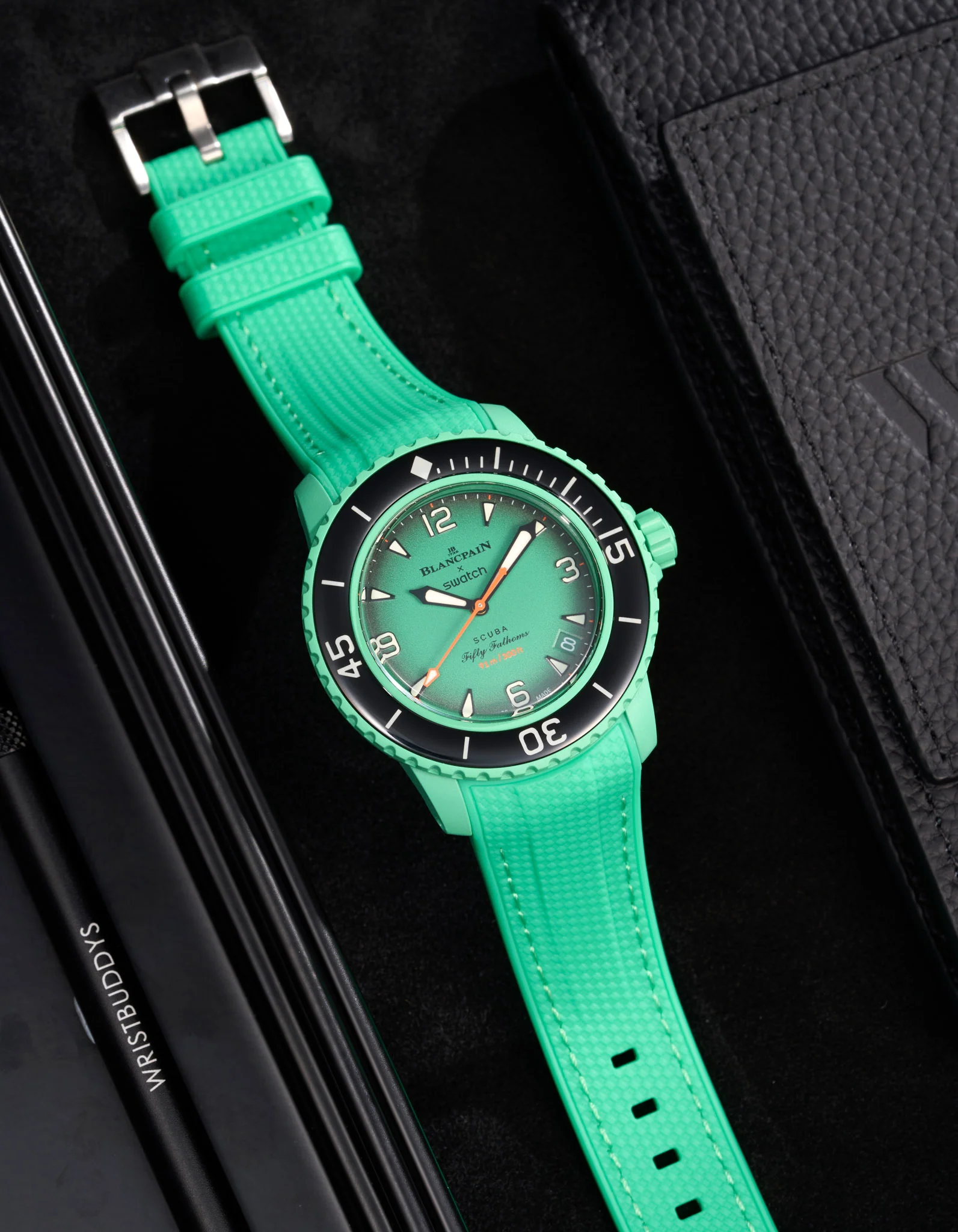 Vertech Rubber Strap for Blancpain X Swatch - Indian Ocean Green - Image 3