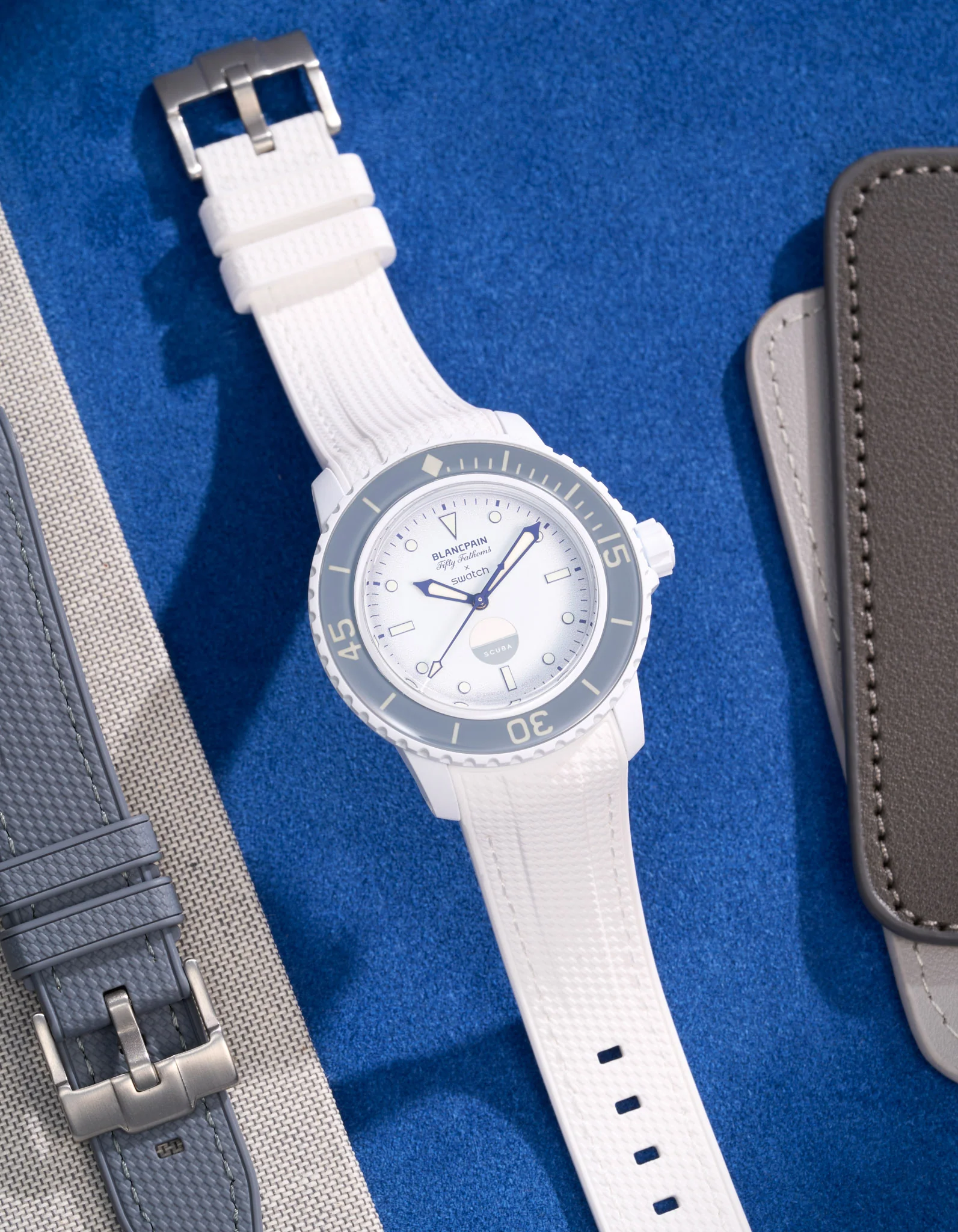 Vertech Rubber Strap for Blancpain X Swatch - White - Image 5