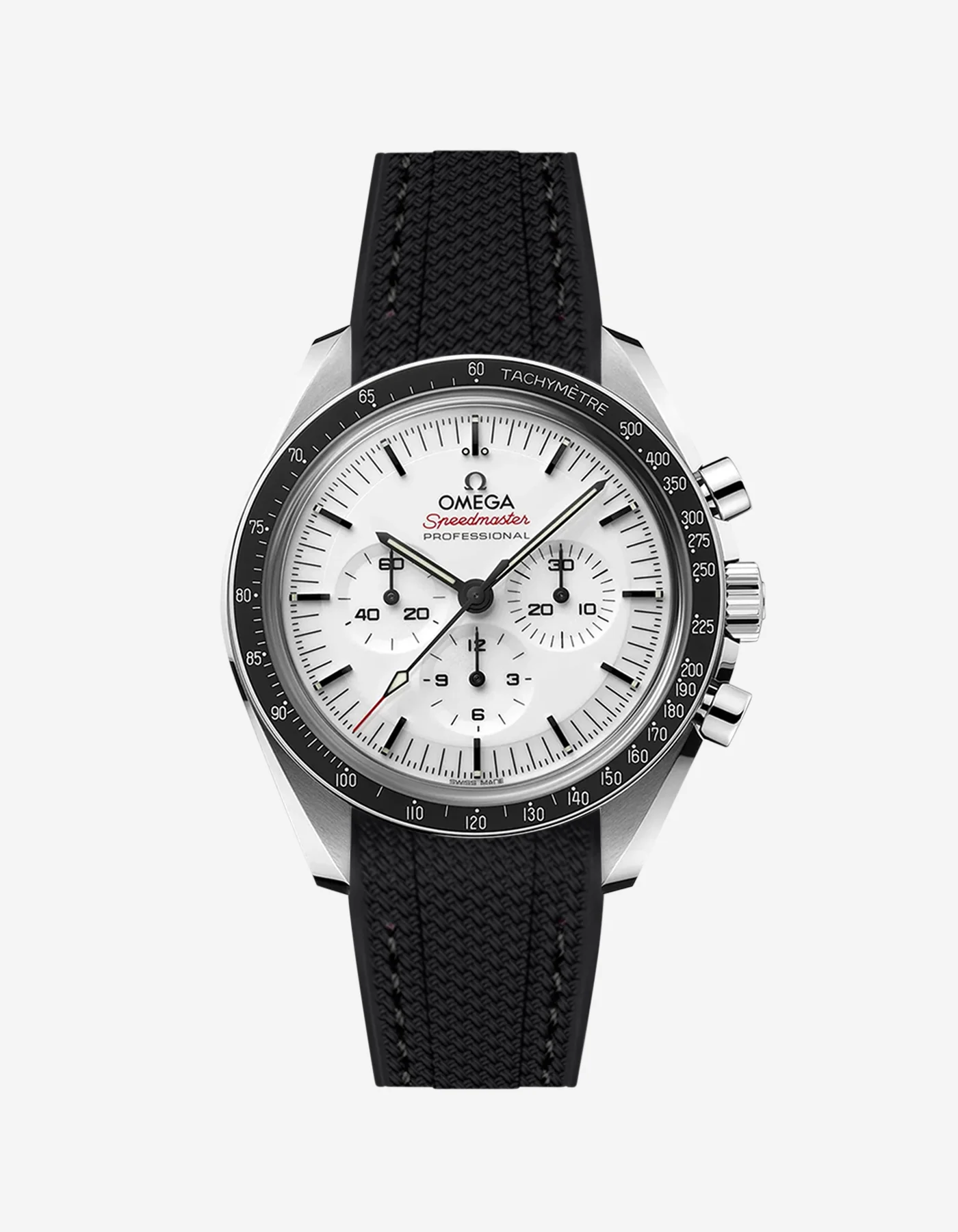 Vertech Rubber Strap for Omega Speedmaster - White Dial - Image 3