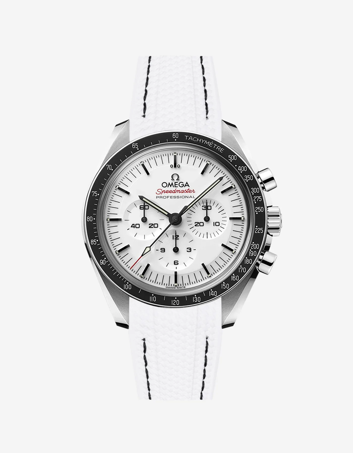 Vertech Rubber Strap for Omega Speedmaster - White Dial - Image 5