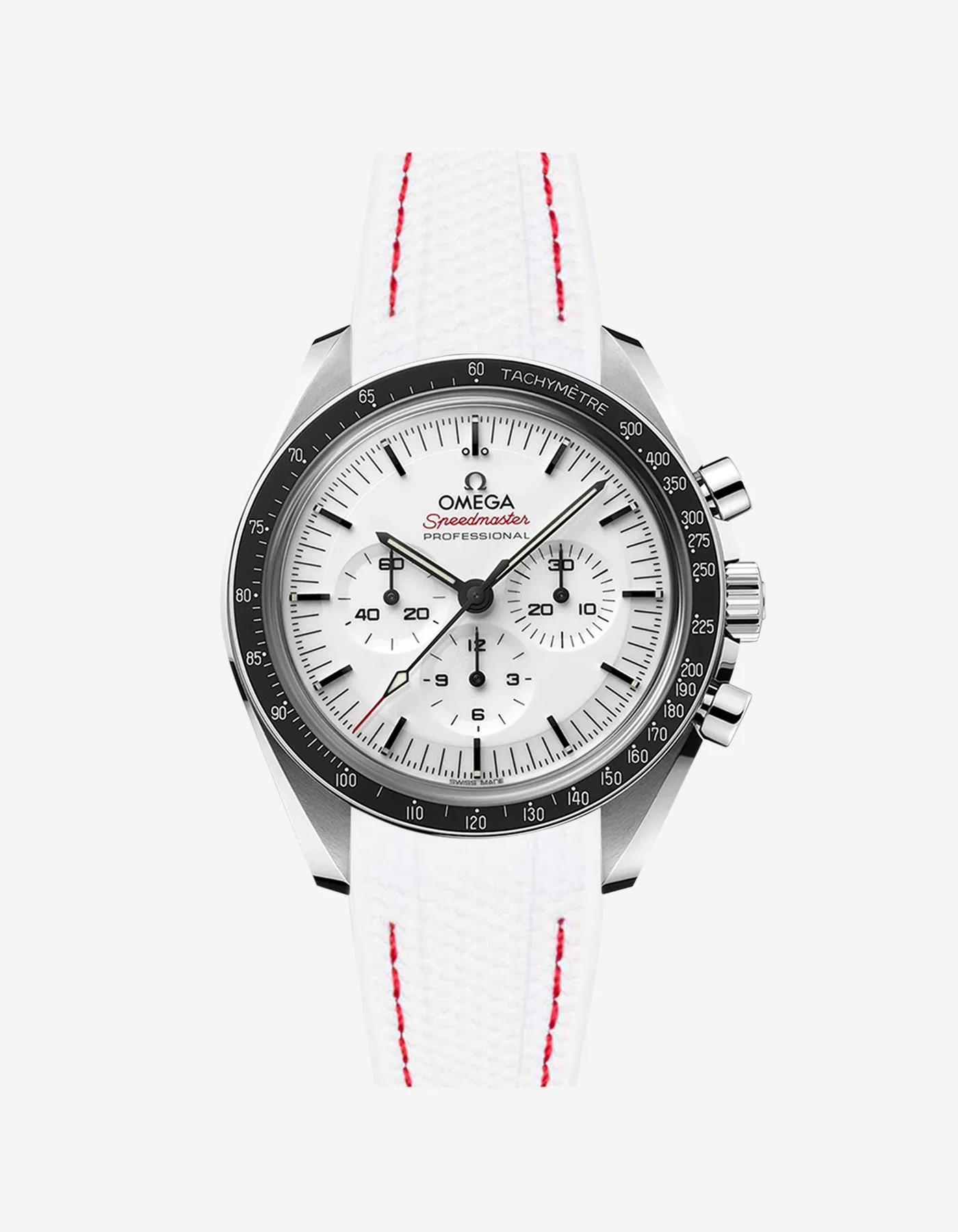 Vertech Rubber Strap for Omega Speedmaster - White Dial - Image 9